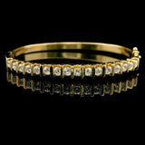 14k Yellow Gold and 1.85cttw Diamond Vintage Bangle Bracelet 6.5"