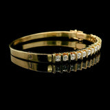 14k Yellow Gold and 1.85cttw Diamond Vintage Bangle Bracelet 6.5"