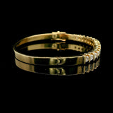 14k Yellow Gold and 1.85cttw Diamond Vintage Bangle Bracelet 6.5"