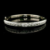 14k White Gold and 1cttw Diamond 25g Heavy Bangle Bracelet 6.5"
