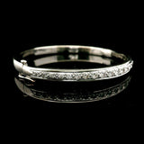 14k White Gold and 1cttw Diamond 25g Heavy Bangle Bracelet 6.5"