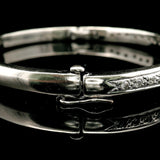 14k White Gold and 1cttw Diamond 25g Heavy Bangle Bracelet 6.5"