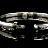 14k White Gold and 1cttw Diamond 25g Heavy Bangle Bracelet 6.5"