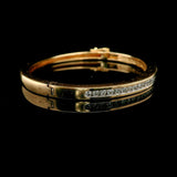 14k Yellow Gold and 1cttw Diamond Vintage Heavy Bangle Bracelet 6.25"