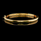 14k Yellow Gold and 1cttw Diamond Vintage Heavy Bangle Bracelet 6.25"