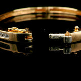 14k Yellow Gold and 1cttw Diamond Vintage Heavy Bangle Bracelet 6.25"