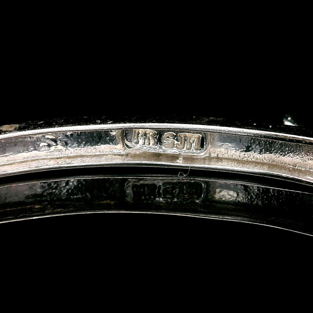 14k White Gold and 1cttw Baguette Diamond Solid Hoop Earrings 1.75"