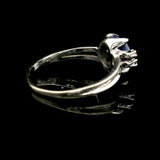 14k White Gold Blue Star Sapphire and Diamond Ring Size 9