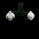 18k White Gold and 0.50cttw Diamond Heart Stud Earrings