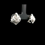 18k White Gold and 0.50cttw Diamond Heart Stud Earrings