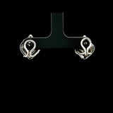 18k White Gold and 0.50cttw Diamond Heart Stud Earrings
