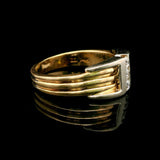 14k Yellow and White Gold Diamond 12g Heavy Men's Ring Size 12