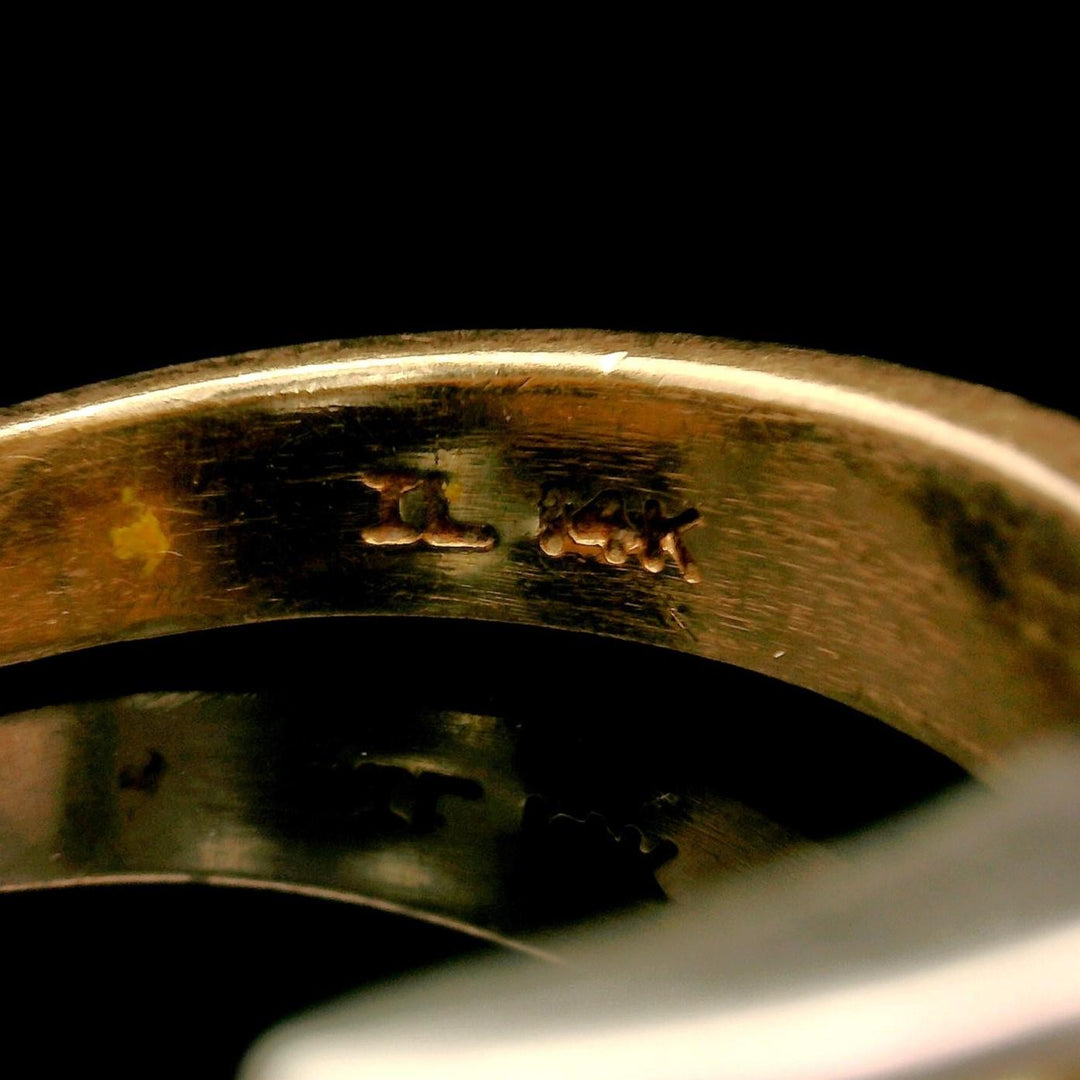 14k Yellow and White Gold Diamond 12g Heavy Men's Ring Size 12
