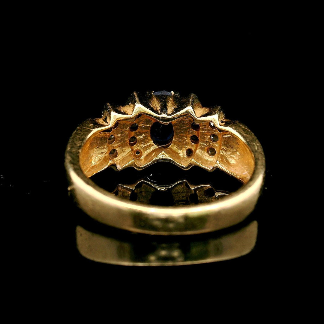 14k Yellow Gold Tanzanite and Diamond Ladies Ring Size 7