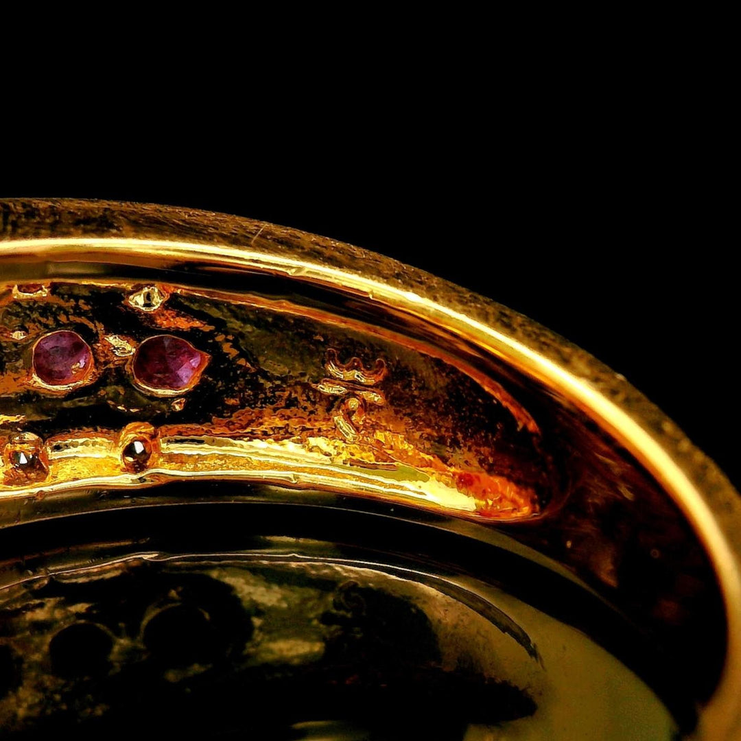 14k Yellow Gold Ruby and Diamond Ladies Ring Size 7