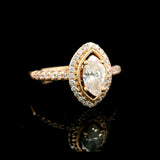14k Rose Gold and 0.75cttw Diamond Halo Ring Size 7