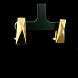 Versace La Bague 18k Yellow Gold and 0.12cttw Diamond Earrings