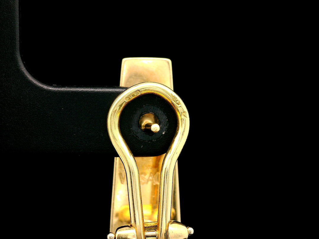 Versace La Bague 18k Yellow Gold and 0.12cttw Diamond Earrings