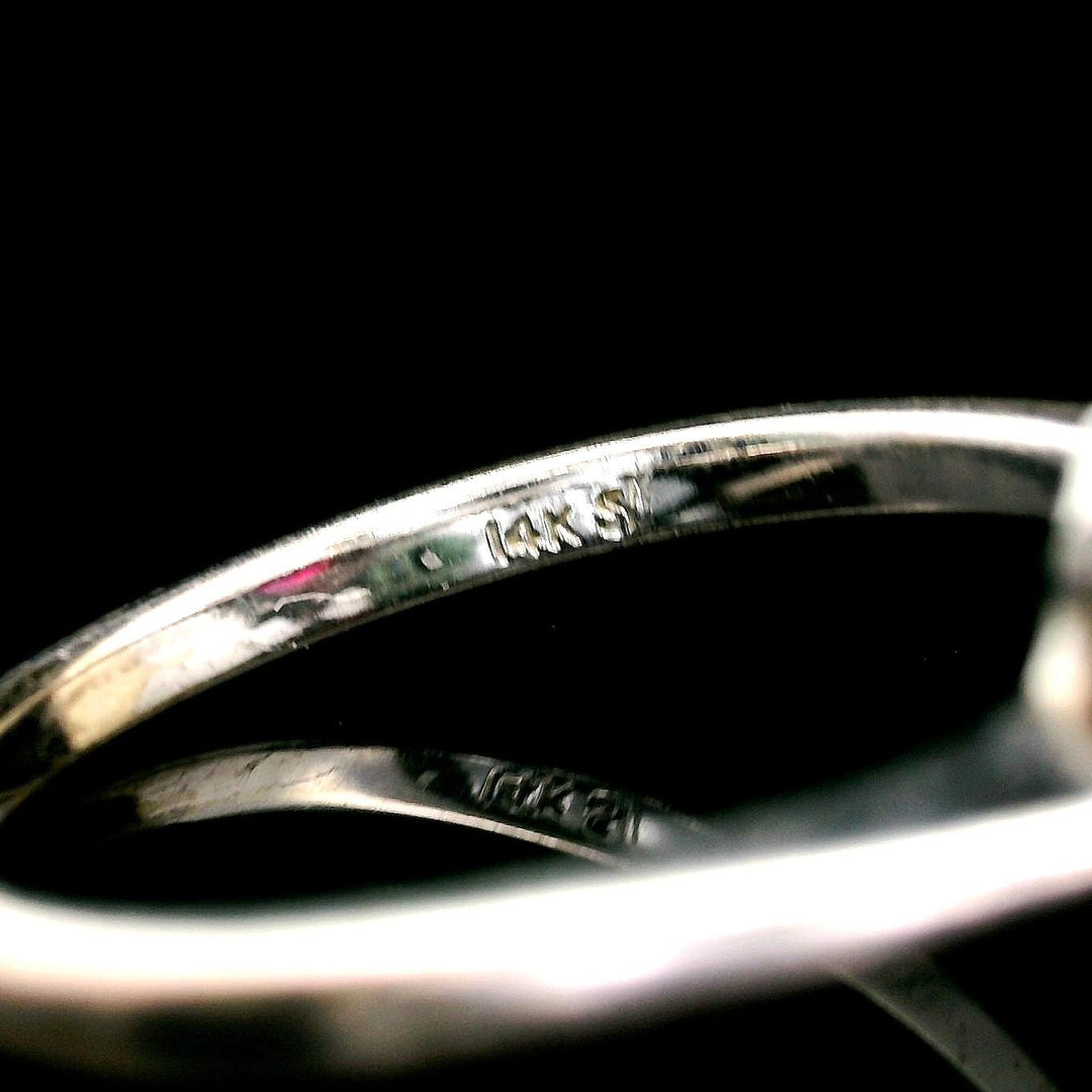 14k White Gold Heart Cut Ruby and 0.50cttw Diamond Halo Ring Size 6.25