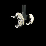 14k White Gold and 1cttw Yellow Diamond Ribbon Huggie Earrings