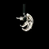 14k White Gold and 1cttw Yellow Diamond Ribbon Huggie Earrings