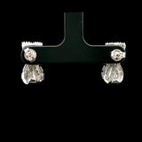 14k White Gold and 1cttw Yellow Diamond Ribbon Huggie Earrings