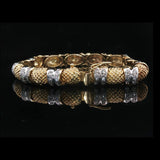 14k Yellow and White Gold 31.6g Vintage Heavy Diamond Bracelet 7"