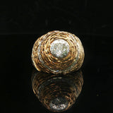 14k Yellow Gold and Diamond 11.4g Ladies Vintage Ring Size 6