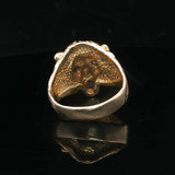 14k Yellow Gold Diamond and Ruby 11.7g Heavy Lion's Head Ring Size 8