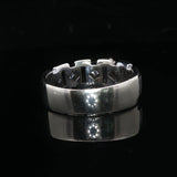 14k White Gold and Princess Cut Diamond Men's Band Ring Size 10