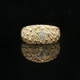14k Yellow Gold and Diamond Vintage Band Ring Size 7