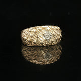 14k Yellow Gold and Diamond Vintage Band Ring Size 7