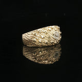 14k Yellow Gold and Diamond Vintage Band Ring Size 7