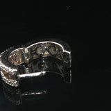 14k White Gold and 1cttw White and Chocolate Diamond Huggie Earrings