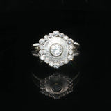 14k White Gold and 0.50cttw Bezel Set Diamond Ladies Ring Size 6