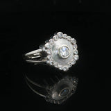 14k White Gold and 0.50cttw Bezel Set Diamond Ladies Ring Size 6
