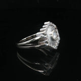 14k White Gold and 0.50cttw Bezel Set Diamond Ladies Ring Size 6