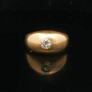 14k Yellow Gold and 0.20ct Flush Set Diamond Vintage Ring Size 6.25