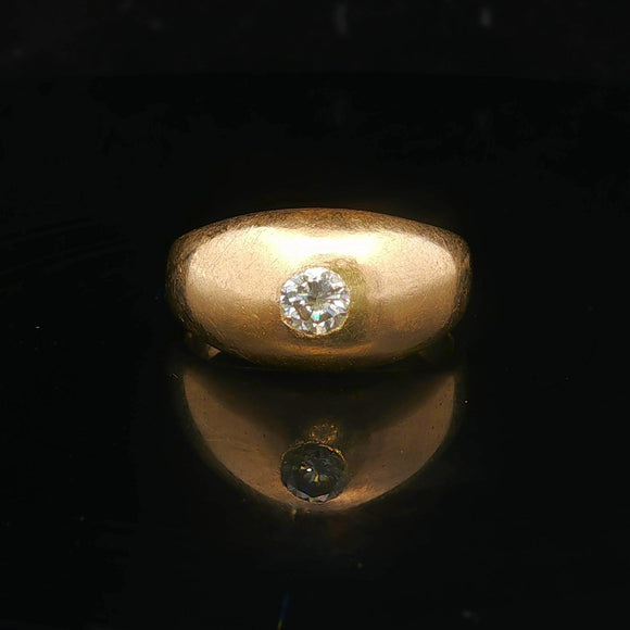 14k Yellow Gold and 0.20ct Flush Set Diamond Vintage Ring Size 6.25