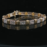 10k Yellow and White Gold 1cttw Diamond Link Bracelet 7.25"
