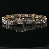 10k Yellow and White Gold 1cttw Diamond Link Bracelet 7.25"