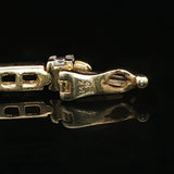 14k Yellow Gold and 0.85cttw Diamond Bar Link Bracelet 7.25"