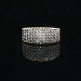 14k Yellow Gold and 1cttw Diamond Vintage Graduated Band Ring Size 9