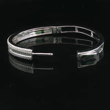 14k White Gold and 1cttw Baguette and Round Cut Diamond Hoop Earrings 1.5"
