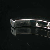 14k White Gold and 1cttw Baguette and Round Cut Diamond Hoop Earrings 1.5"
