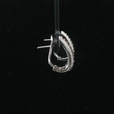 14k White Gold and 2.5cttw White and Chocolate Diamond Huggie Earrings