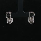 14k White Gold and 2.5cttw White and Chocolate Diamond Huggie Earrings