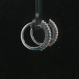 14k White Gold and 0.50cttw Diamond Small Hoop Earrings