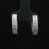 14k White Gold and 1cttw Diamond Small Hoop Earrings