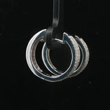 14k White Gold and 1cttw Diamond Small Hoop Earrings